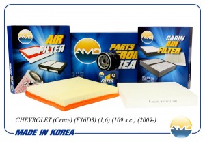 Комплект фильтров (масл.+возд.+салон.) CHEVROLET Cruze J300, F16D3, 1,6, 109 л.с AMD.SETF17 AMD
