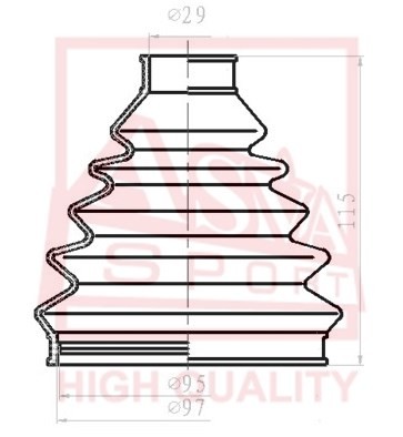 ПЫЛЬНИК ШРУС OB (29x98x115) КОМПЛЕКТ 12 ASBTB62 ASBTB62 ASVA