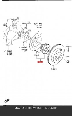 Ступица MAZDA CX-7,CX-9 (07-) задняя с подшипником OE G33S-26-15XB MAZDA