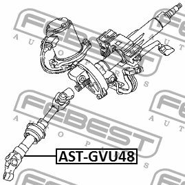 вал карданный рулевой!\ Toyota Highlander 07-13 AST-GVU48 FEBEST