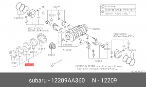 Вкладыши коренные 12209-AA360 12209AA360 SUBARU