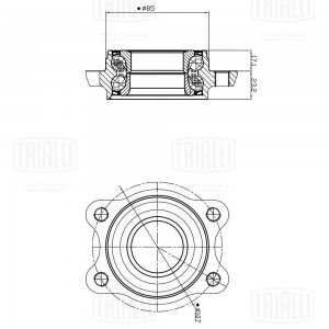 Ступица Audi A6 Quattro (04-) (85 мм) (перед. с подшип.) (MR 1885) MR 1885 TRIALLI