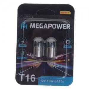 Лампа 12V R10W BA15s блистер (2шт.) Standart MEGAPOWER 37033061 MEGA POWER