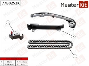 Комплект цепи ГРМ NISSAN ALMERA CLASSIC (B10) 06-12 QG16DE (без звездочек) 77B02 77B0253K MASTER KIT