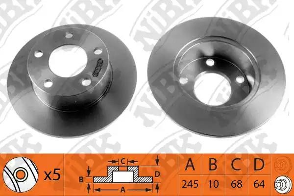 Диск тормозной VW Passat (96-00) AUDI A6 (94-97) задний (1шт.) NIBK RN1049 NIBK