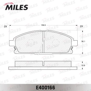 Колодки тормозные передние (без датчика) (Смесь Low-Metallic) NISSAN PATHFINDER  E400166 MILES