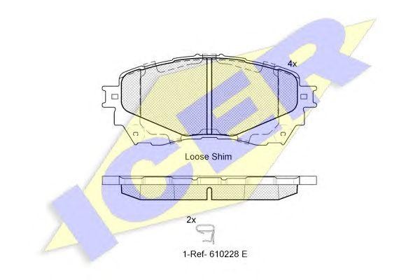 182126 колодки дисковые передние!\ Mazda 6 2.0/2.2D 12># 182126 ICER