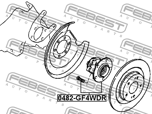 Ступица задняя MITSUBISHI ASX GA# 2010- 0482-GF4WDR 0482-GF4WDR FEBEST