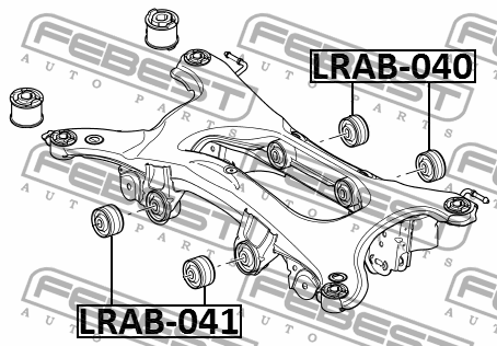 сайлентблок задней балки LAND ROVER FREELANDER 2 2.0 Si4 4x4 11>14, 2.2 SD4 10>1 LRAB-040 FEBEST