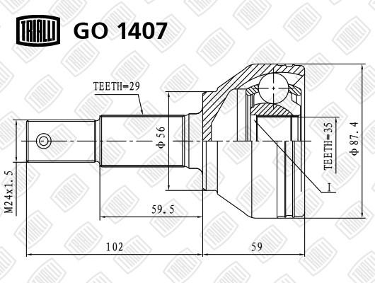 NISSAN QASHQAI (J10)/ X-TRAIL (T31) 35x56x29 GO 1407 TRIALLI