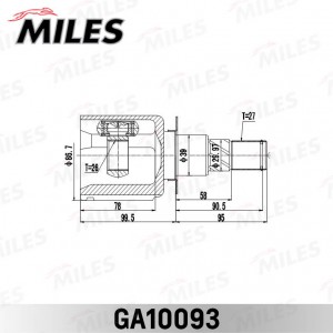 ШРУС внутренний NISSAN PATHFINDER R51M 2005-2013 GA10093 GA10093 MILES