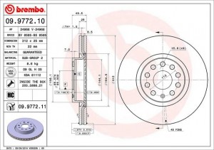Диск тормозной 09.9772.11 09977211 BREMBO