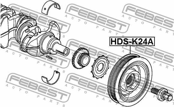 Шкив коленвала HONDA CR-V RE3/RE4 2007-2012 HDS-K24A HDS-K24A FEBEST