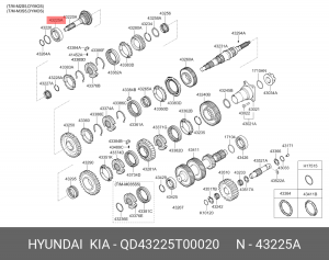 Подшипник КПП HYUNDAI HD65,72,78,County дв.D4DD,D4DB (M035S5) вала первичного ша QD43225T00020 HYUNDAI KIA