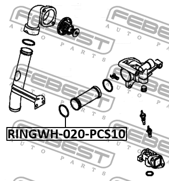 Кольцо уплотнительное системы охлаждения PCS 10 RINGWH-020-PCS10 FEBEST