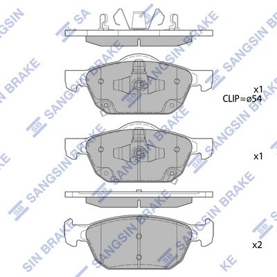 Колодки передние HONDA CIVIC 2012-, 2017- SP4365 SP4365 SANGSIN