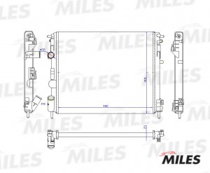 Радиатор (механическая сборка) RENAULT LOGAN/CLIO 1.2-1.6/1.9D 98- с конд.) (NIS ACRM015 MILES