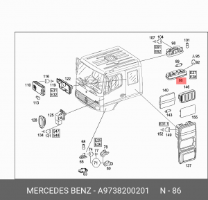 плафон A 973 820 02 01 MERCEDES BENZ