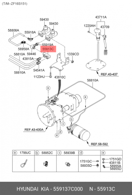 Штуцер трубки тормозной системы HYUNDAI/KIA 559137C000 HYUNDAI KIA