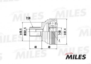 ШРУС наружный VW G5/SKODA OCTAVIA 1.4 04- (GKN 304325) GA20518 GA20518 MILES