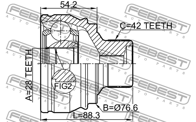 ШРУС внешний AUDI A4 (B8), A6 (C7), Q5 08-17 1710-A7 1710-A7 FEBEST