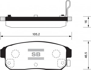 Колодки тормозные MAZDA RX-8 (03-) задние (4шт.) SANGSIN SP1163 SANGSIN