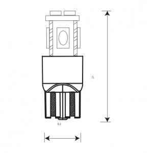 Лампа светодиодная T10 12V "Маяк" (W2,1x9,5D, 6SMD, белая) 12T10-W\6SMD5630 MAYAK