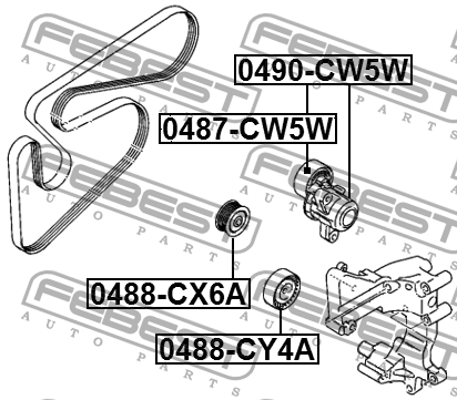 Ролик обводной MITSUBISHI LANCER CY 08- 0488-CY4A 0488-CY4A FEBEST