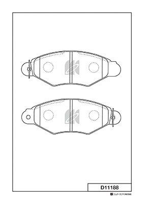 D11188 колодки дисковые! передние!\ Citroen Xsara 1.4i-1.9TD/Renault Kangoo all  D11188 MK KASHIYAMA