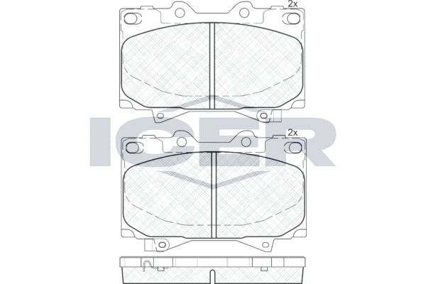 181723 колодки дисковые передние !\ Toyota Land Cruiser 100 4.7i 32V/4.2TD 98> 181723 ICER