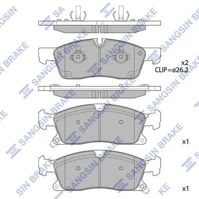 Колодки тормозные дисковые Jeep Grand Cherokee IV WK/WK2 10, Dodge Durango 11 SP SP1945 SANGSIN