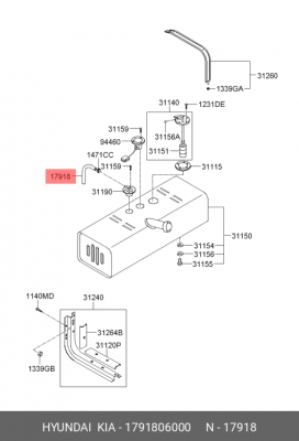 ШЛАНГ ТОПЛИВНОЙ СИСТЕМЫ (10702070/250119/0014610/028) 1791806000 HYUNDAI