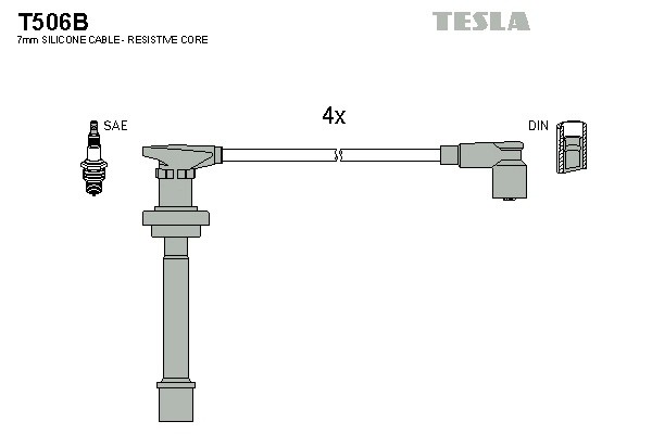 к-кт проводов!\ Nissan Almera/Primera 2.0i 96> T506B TESLA