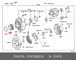 ШКИВ ГЕНЕРАТОРА 27415-30010 27415-30010 TOYOTA