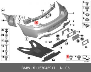 Гайка BMW 1 (E81) OE 51 12 7 046 911 BMW