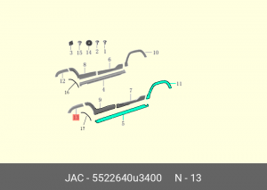 Накладка МОСКВИЧ 3 JAC JS4 крыла заднего правого OE 5522640U3400 JAC