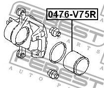 Поршень суппорта задний MITSUBISHI PAJERO III/MONTERO V65W/V75W 2000-2006 0476-V 0476-V75R FEBEST