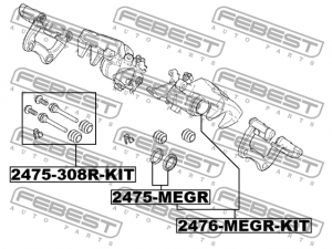 Поршень задн суппорта с уплотн RENAULT MEGANE II 2476-MEGR-KIT 2476-MEGR-KIT FEBEST