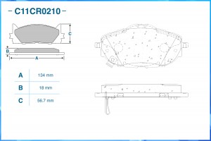 Тормозные колодки передние Low Metallic C11CR0210 C11CR0210 CWORKS