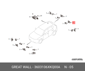 Кронштейн датчика сближения 3603106XKQ00A 3603106XKQ00A HAVAL