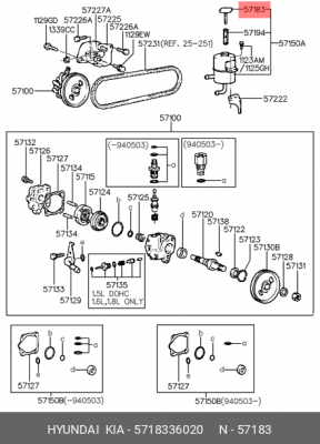 Крышка HYUNDAI Elantra (90-95) бачка ГУРа OE 5718336020 HYUNDAI KIA