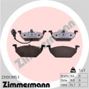 колодки дисковые !перед. 146x55x20 \ Audi A3 1.6-1.9TD 96-03, Skoda Octavia 1.4/ 231319951 ZIMMERMANN