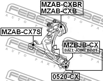 Сайлентблок MZAB-CX7S MZAB-CX7S FEBEST