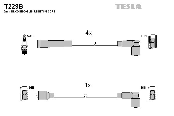 к-кт проводов!\ Honda Accord SJ, SY, AC, AD, CA (1.6, 1.8, 2.0) 76-89 T229B TESLA
