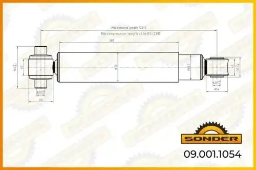 Амортизатор подвески (задний) MB о.н A0063261100 — 2 года безусловной гарантии 090011054 SONDER