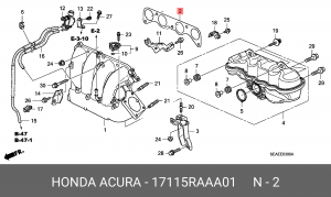 ПРОКЛАДКА ВПУСКНОГО КОЛЛЕКТОРА КОД 17115RAAA01 17115RAAA01 HONDA