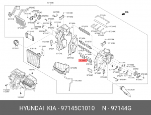 97145-C1010 ЗАСЛОНКА ОТОПИТЕЛЯ САЛОНА 97145C1010 HYUNDAI