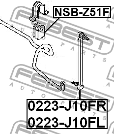 Втулка переднего стабилизатора NISSAN TEANA RUS MAKE J32R 2009.06-2013.12 NSB-Z5 NSB-Z51F FEBEST
