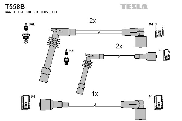 к-кт проводов!\ Opel Astra 1.6/2.0i 91-98 T558B TESLA