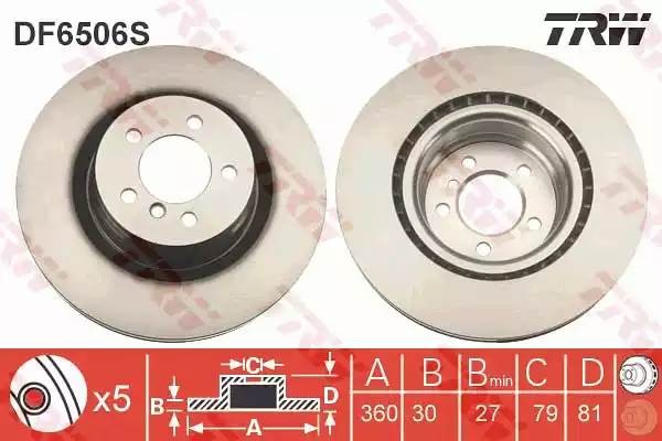 Диск тормозной LAND ROVER: RANGE ROVER III 02-12 TRW DF6506S TRW